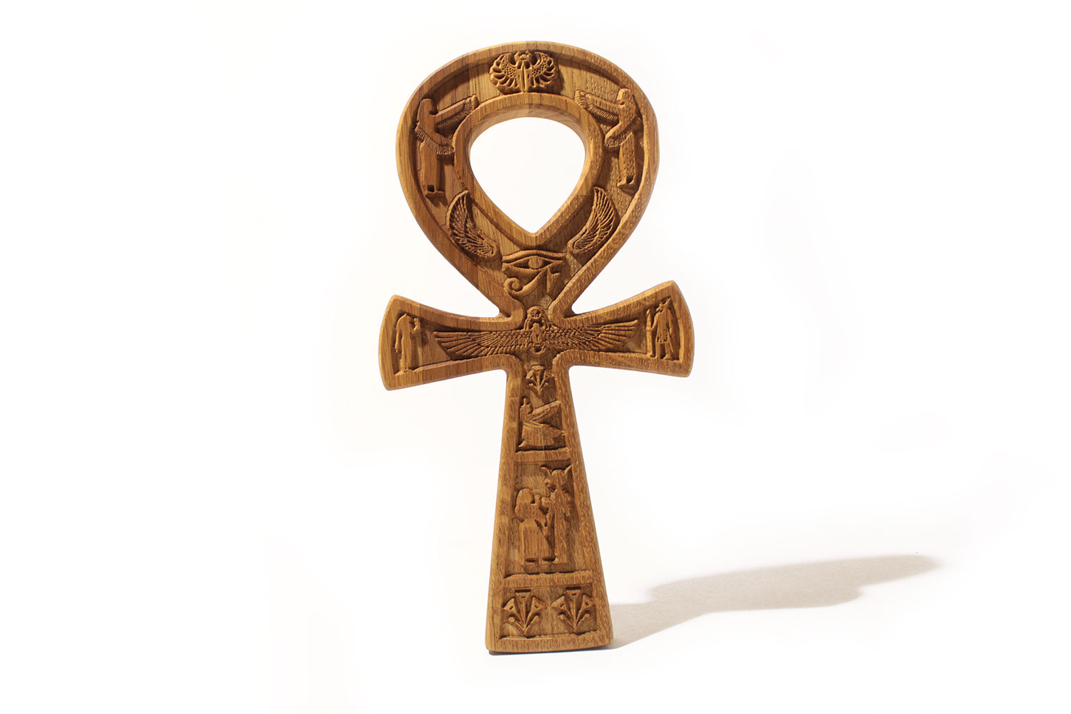Cruce Ankh Stejar 27cm – Lemn | Masiv | Sculptat | Manual | Icraft